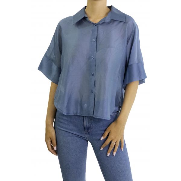 Camicia tinta unita in cotone 